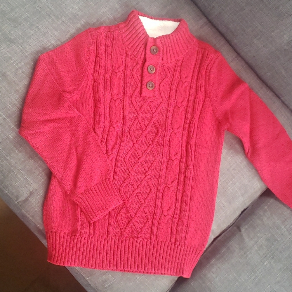 Cable mock neck sweater